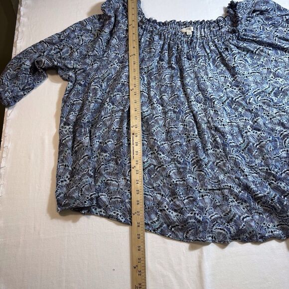 Terra & Sky Blue Depths Women's Plus‎ Conv  Off the Shoulder Blouse Size 4X NWT - Picture 8 of 10